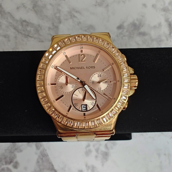 Michael Kors Rose Gold Rhinestone Watch - Picture 2 of 8